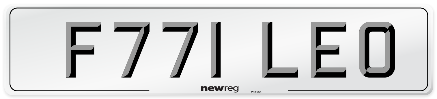 F771 LEO Number Plate from New Reg